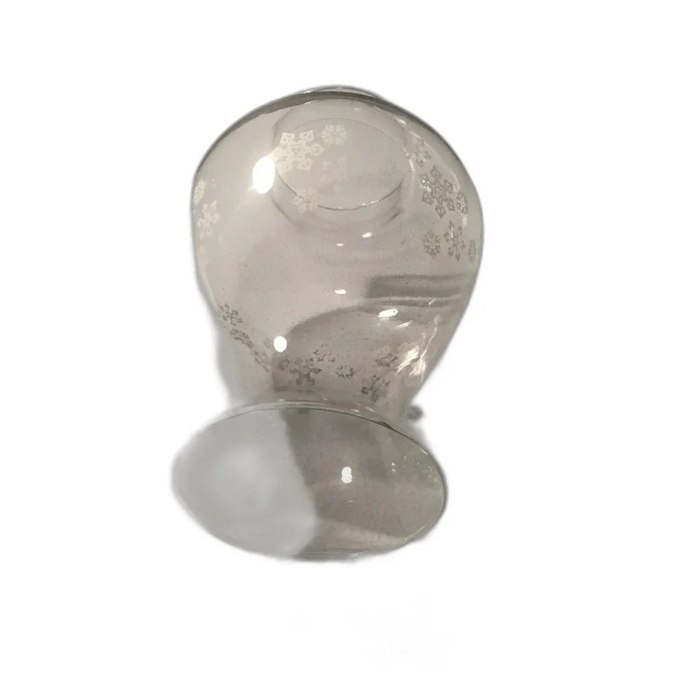 Vintage 1980 Pyrex Snowflake Hurricane Chimney Globe - FTDA Replacement Glass